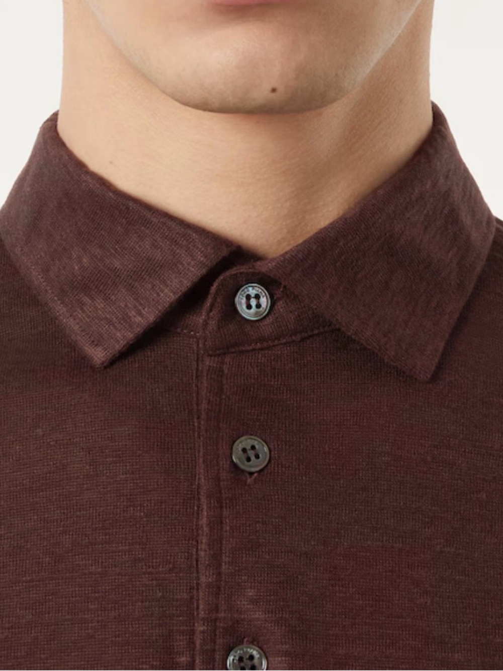 Loro Piana Men's Polo in Deep Burgundy - Picture 2 of 13